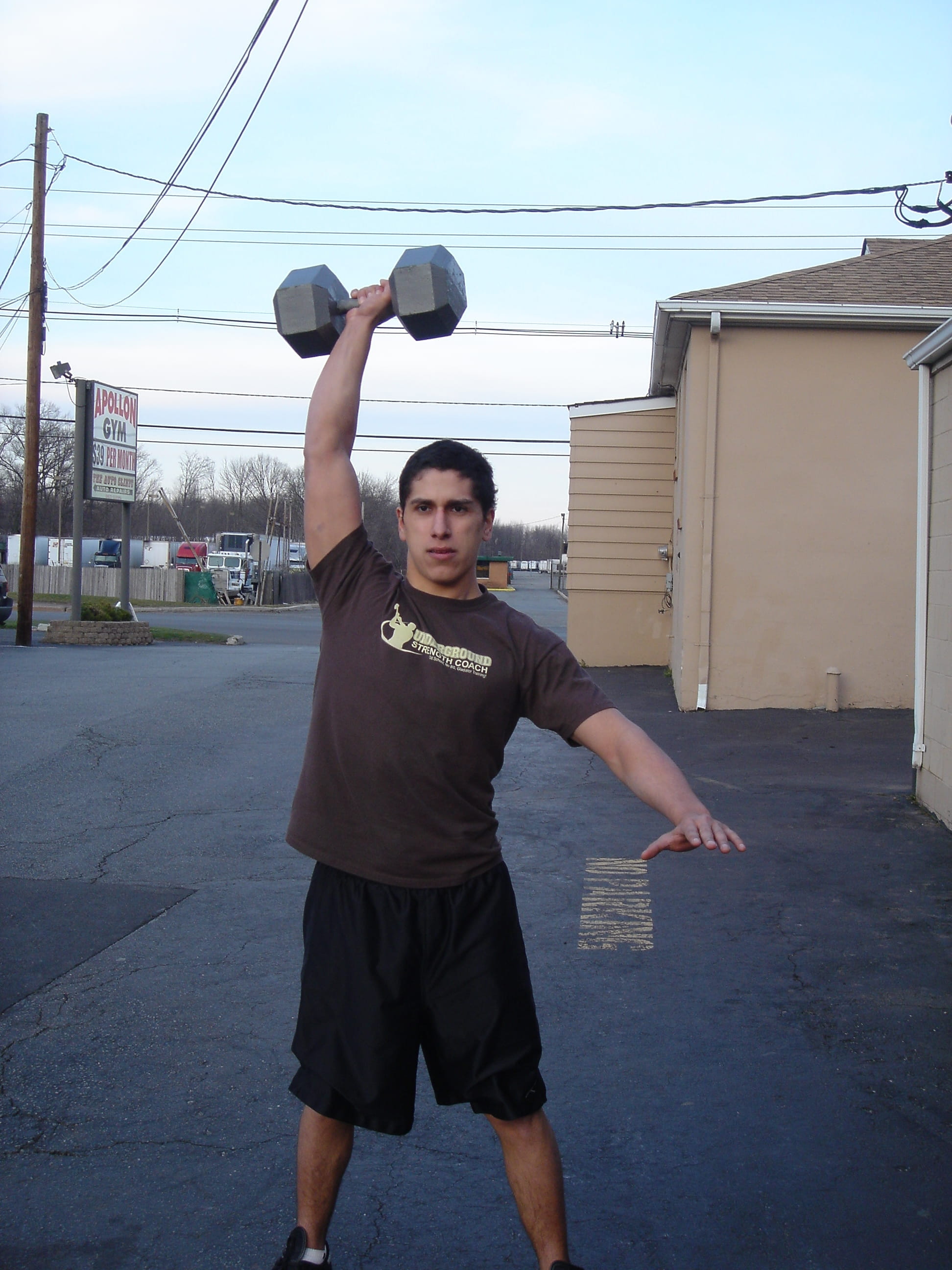 overhead dumbbell walk - full body & ab exercise